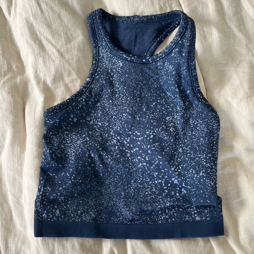 LULULEMON Speckled Blue Racerback Tank Top
